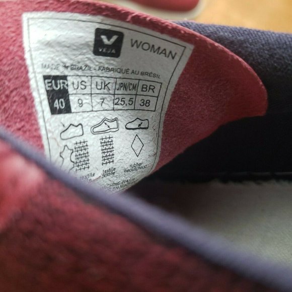 EUC VEJA V10 PIXEL MULTICO BURGUNDY PINK 9 40 EU - Picture 4 of 7